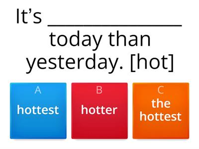 Comparative and superlative adjectives