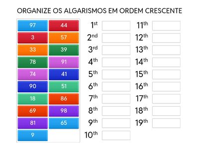 2º ANO - ORDEM CRESCENTE