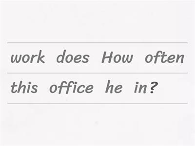 Order the words to make questions.