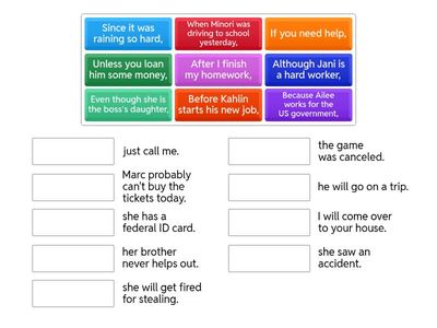 Subordinating Conjunctions 