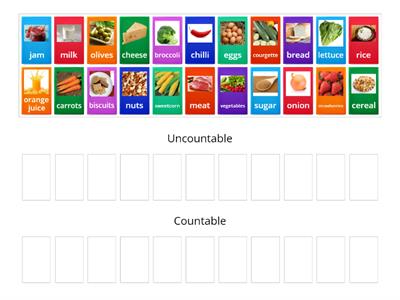 Countable and Uncountable nouns game