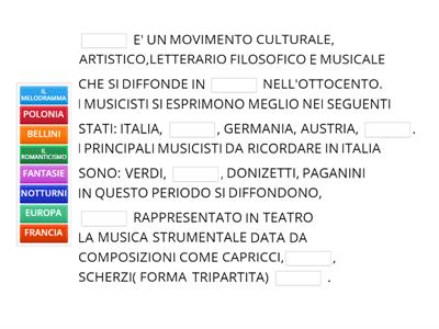 LA MUSICA ROMANTICA RIASSUNTO