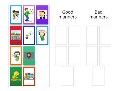 Sort good manners and bad manners