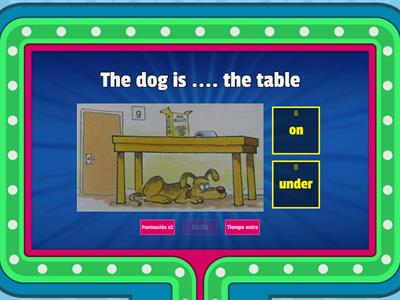 In, on, under prepositions