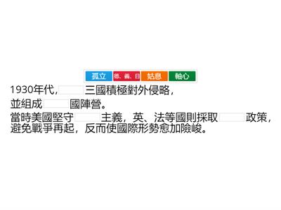 史B6-4-1第二次世界大戰填空