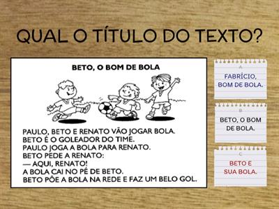 INTERPRETAÇÃO DE TEXTO: