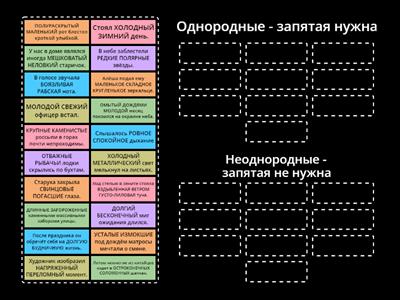 ОДНОРОДНЫЕ и НЕОДНОРОДНЫЕ определения