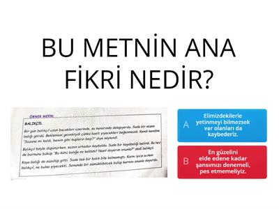 KONU VE ANA FİKİR