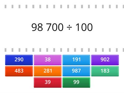 Dividing by 10, 100 and 1000