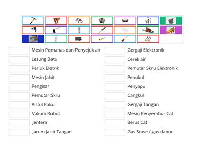 Aktiviti Memadan Gambar Peralatan dan Nama Peralatan Bagi Jenis konvensional dan moden