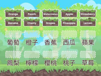水果英語單字配對