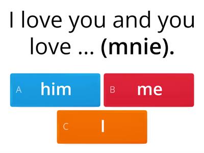 Object pronouns - choose the correct option