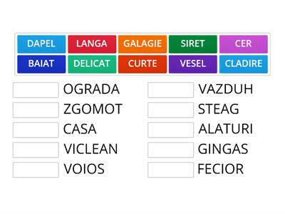 Cuvinte cu inteles asemanator