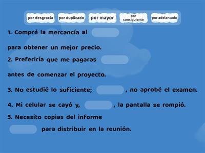 POR - Spanish practise for Intermediate 