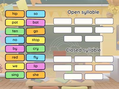 Open and closed syllable sorting