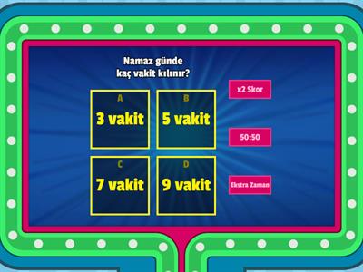 5. Sınıf Namaz Bilgisi Testi