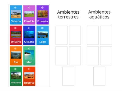 Ambientes terrestres e ambientes aquáticos (adaptado)