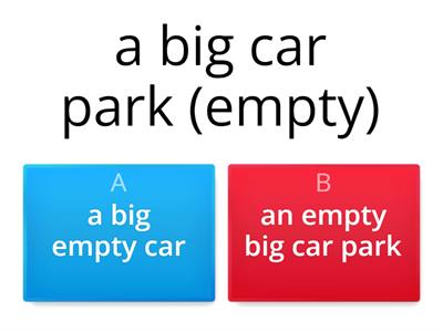 Adjective order (B2)