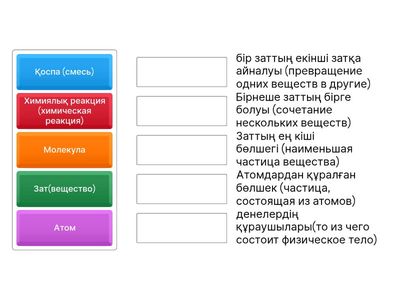 Негізгі химиялық терминдер (Основные химические термины)