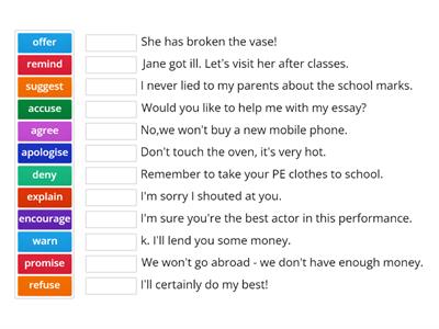 Reported speech introductory verbs Upstream b1+