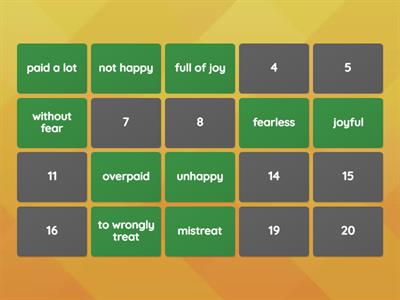 Prefix/Suffix Matching Game