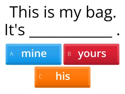  Possessive Pronouns kids 2 Miss Justina