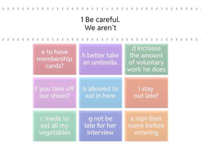 Modals (Find the match)