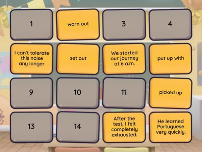 Teens upper intermediate 1 , Think 4 unit 2 phrasal verbs matching pairs 