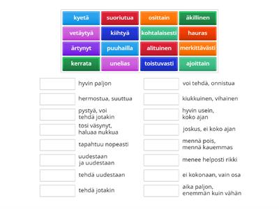 yhdistä parit, RAI sanastoa