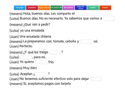 Módulo 10: En el restaurante