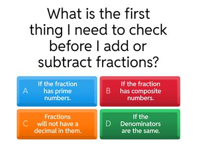 Add/Subtract Fractions with the Same Denominator