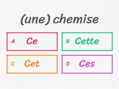 Les adjectifs démonstratifs FLE