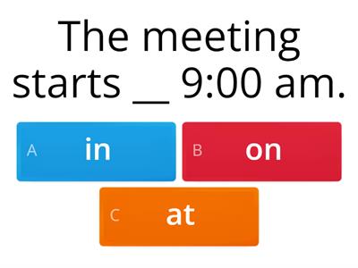 ESL Prepositions of Time