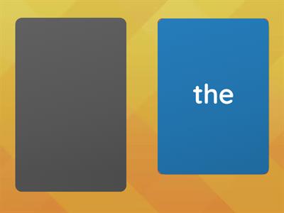 Kindergarten tricky words fundations