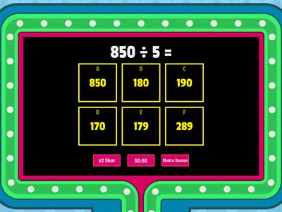 4.Sınıf matematik bölme işlemi