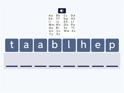 Alphabet words ~unjumble