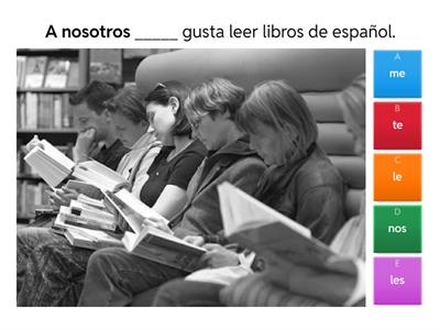 WORDWALL Gustar and Indirect Object Pronouns 