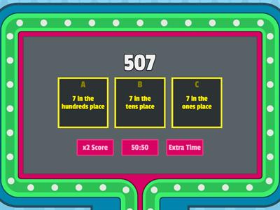 Game Show Place Value Identification 