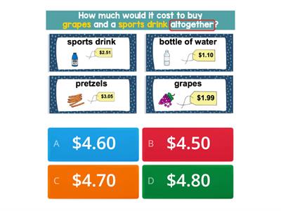Addition Money Word Problem