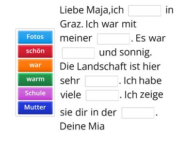 Postkarte Ergänze