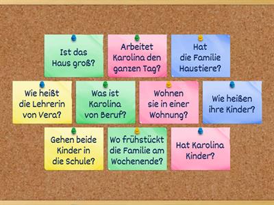 Fragen zum Text ¨Karolina und ihre Familie' 