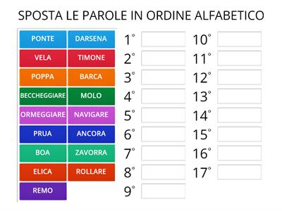 ORDINE ALFABETICO