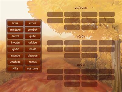 Coding and Syllable Division sort
