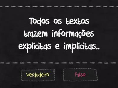 Informações explícitas e implícitas.