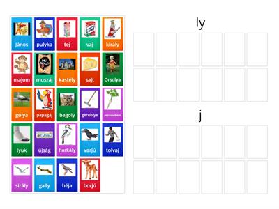 j-s, ly-os szavak csoportosítása 