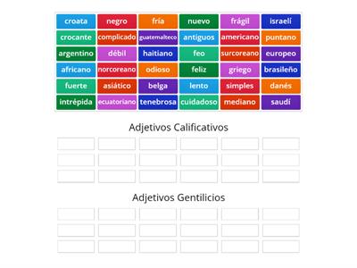 Adjetivos calificativos y gentilicios