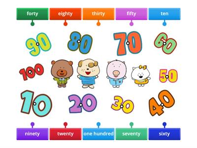 Numbers from 10 to 100