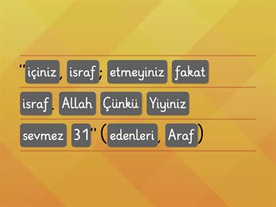 6. SINIF TEMEL DİNİ BİLGİLER 3. ÜNİTE: MÜMİNLER İSRAFTAN VE CİMRİLİKTEN KAÇINIRLAR 