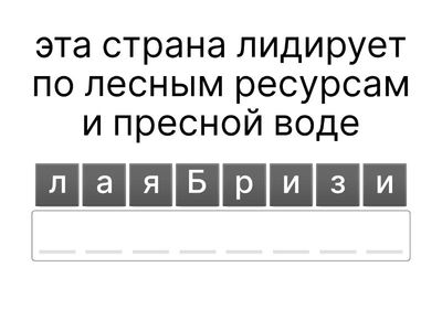 Природные ресурсы стран мира