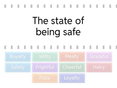 Suffix -ty, -y, -ful find the match